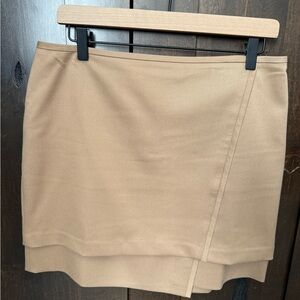 White House Black Market Asymmetrical Tan Skirt